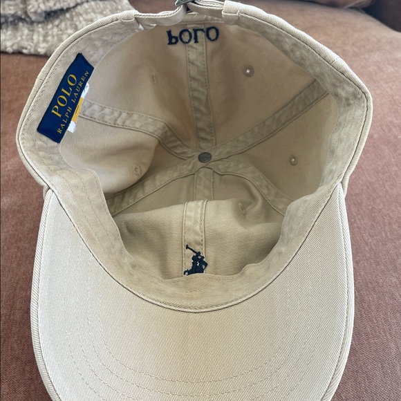 Polo by Ralph Lauren Beige Cap with Navy Logo - worn 2x! - Picture 3 of 3